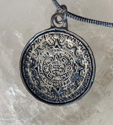 Aztec calendar 925 pendant - calendar,