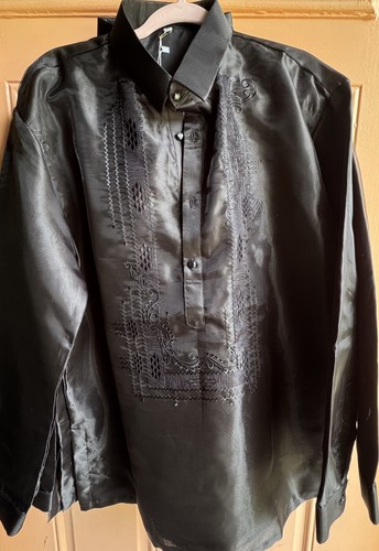 All black barong tagalog - black,