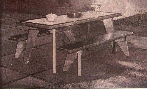 Tile top patio picnic - top,