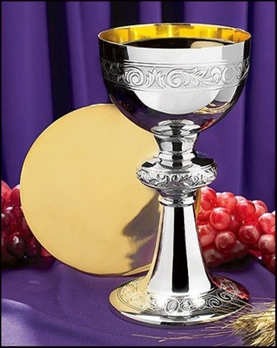 Ornamented chalice and paten - ornamented,