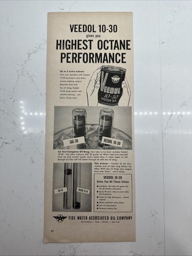 1954 veedol motor oil - 1954,