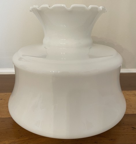 Vintage milk glass lamp shade - glass,