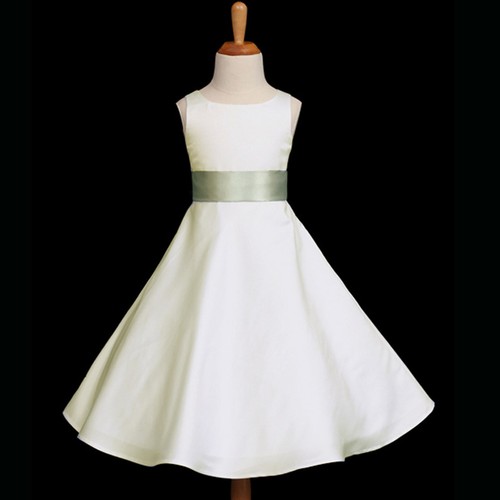 Ivory sage green satin line - green, a