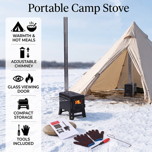 Wood burning tent - wood, stove
