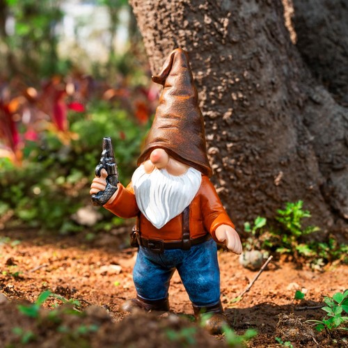 Funny garden gnome statues - garden,