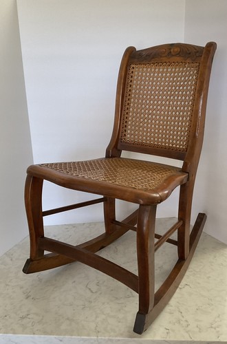 Antique oak rattan caned - antique,