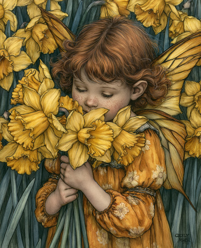 Daffodil flower fairy child - flower,