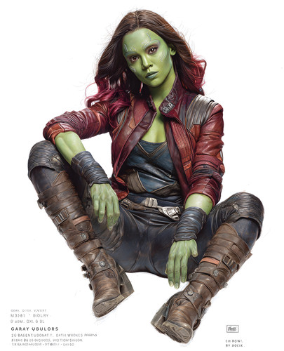 Gamora seated red leather - in,