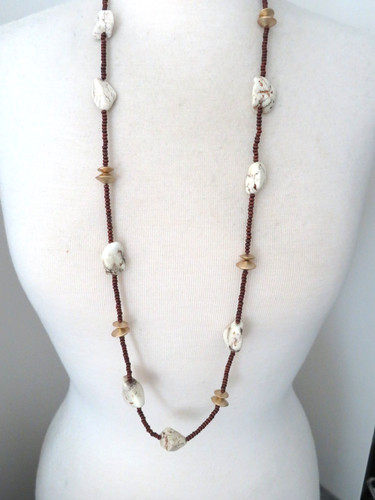 Jill stone bead necklace - bead,