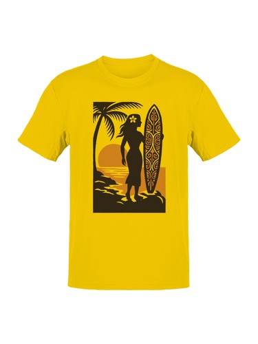Tropical sunset surfer art - sunset,