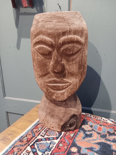 Folk art carved - art, head