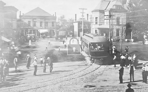 Street view trolley car - street,
