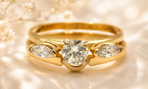 14k yellow gold diamond - 14k,