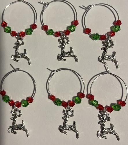Christmas wine glass charms - christmas,