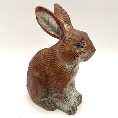 Carved wood grain - wood, bunny