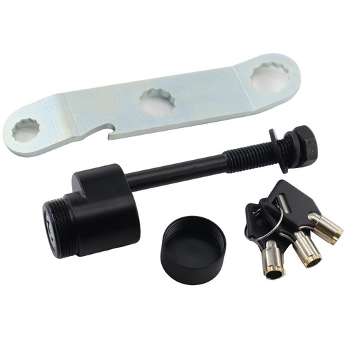 Trailer hitch lock with wrench - trailer,