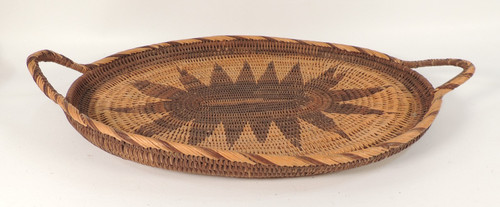 Vintage woven wicker oval - wicker,