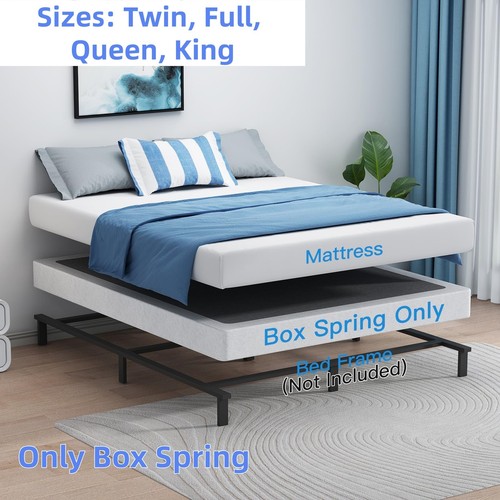 Metal box spring bed frame - bed,