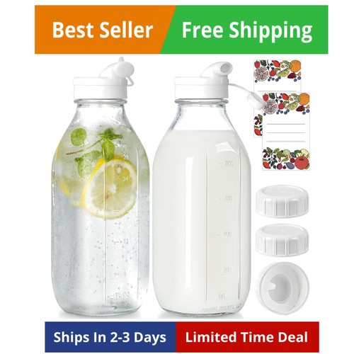Pack glass milk bottle - glass,