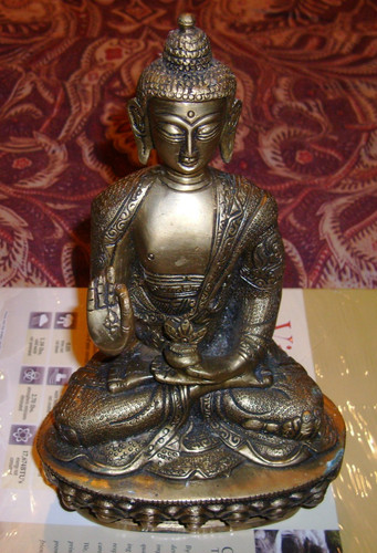 Brass buddha idol blessing - brass,