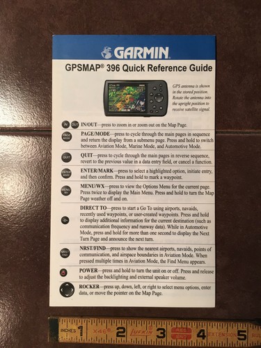 Garmin gpsmap 396 quick - garmin,