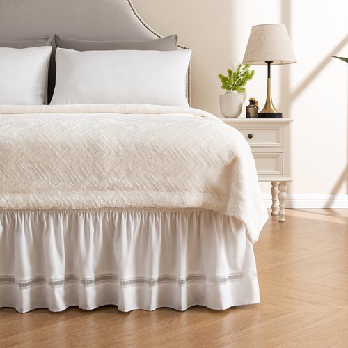 Ruffled lace bed - bed, skirt