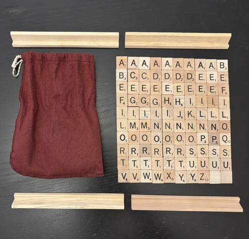 Complete wood scrabble pieces - complete,