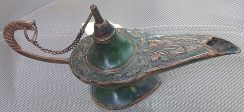 Brass aladdin lamp collectible - lamp,