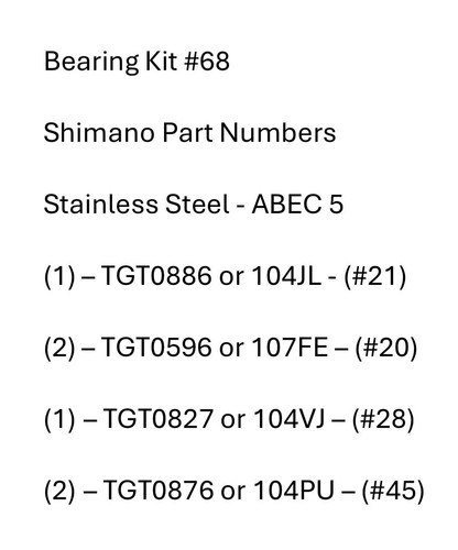 Bearing kit shimano - kit, #68