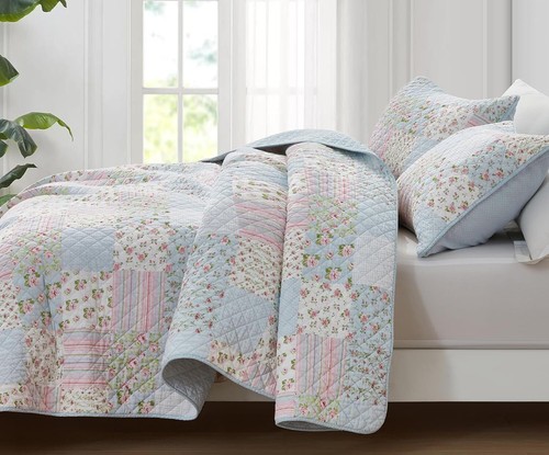 Blue pink shabby - chic, floral