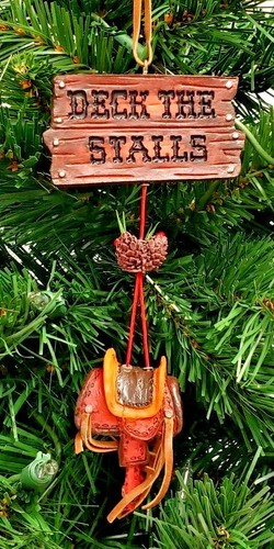 Horse saddle resin ornament - saddle,