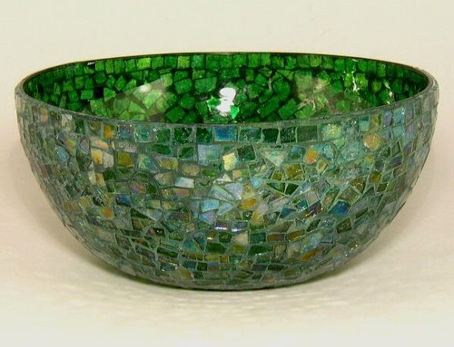 Compote bowl mosaic green - mosaic,