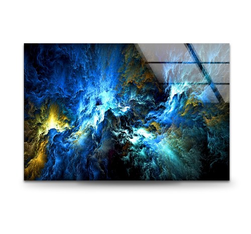 Blue gold cosmic storm - cosmic,