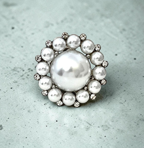 Elegant white faux pearl - ,