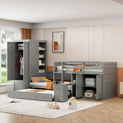 Solid wood bunk bed - solid, with