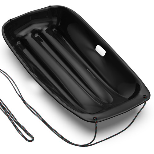 Black snow sled - with, pull