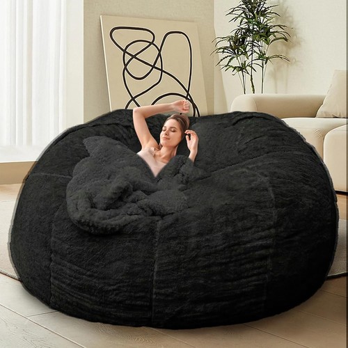 Giant 6ft black bean bag - black,