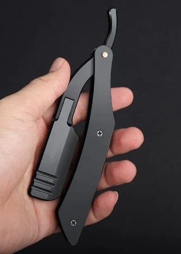 Barber straight razor - , black