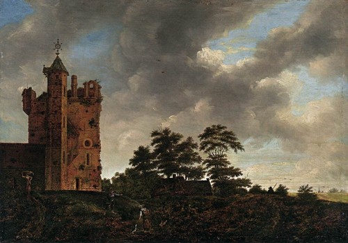 Oil painting building