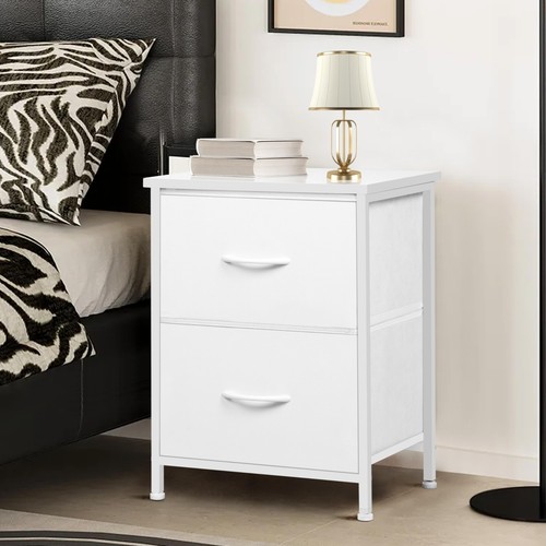 White bedside nightstand - white,