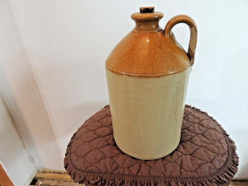 Antique whiskey crock jug - crock,