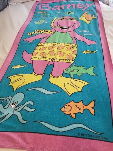 Vintage barney beach towel - barney,