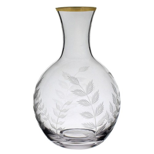 Etched glass vase fern - vase, leaf