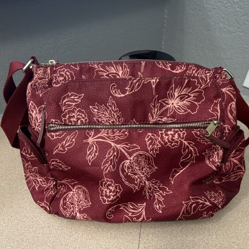 Floral burgundy baby diaper - floral,