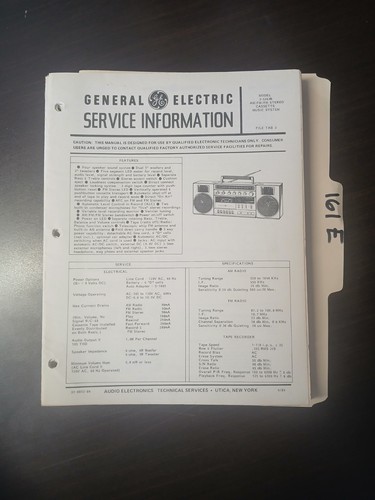 5263b service manual - ge, 3