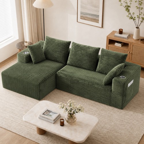 Corduroy modular couch - 95",