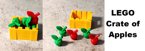 Lego apple crate - lego, yellow