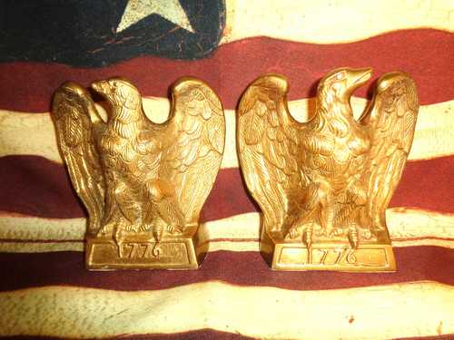 Vintage brass eagle bookends - eagle,