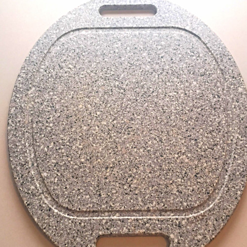 Gray solid corian oval - gray, cutting