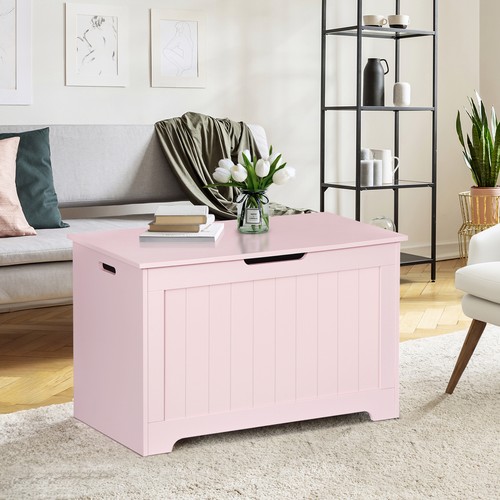 Pink wooden toy box lift - wooden,